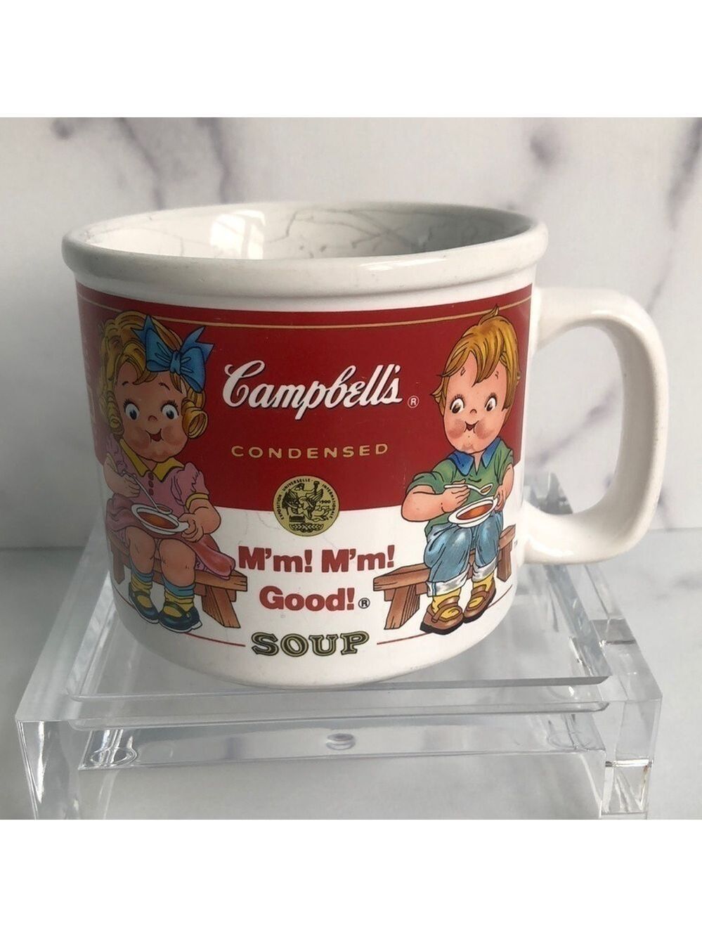 Vintage Campbell’s Soup Cup Collectible Kids Eating Soup Mug
